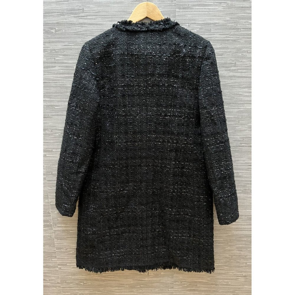 Kate Spade Sparkle Tweed Long Coat Jacket Black Size 4 New! - Picture 9 of 10